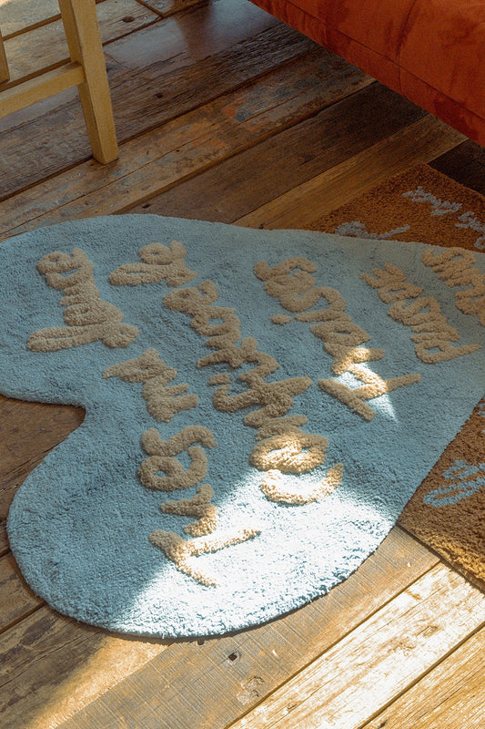 Heart Shaped Rug (Sky)