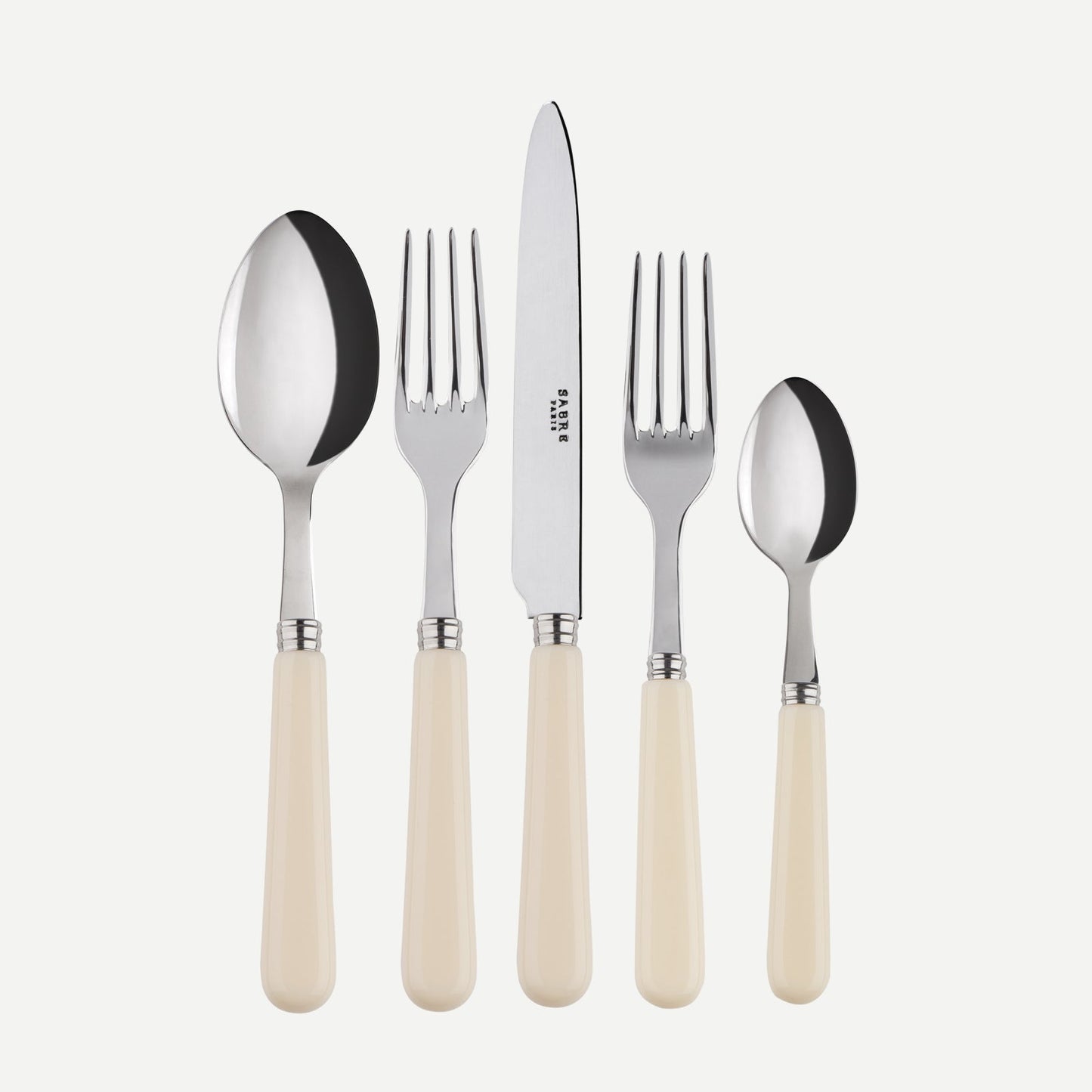 5 pieces cutlery set - Pop unis, Ivory