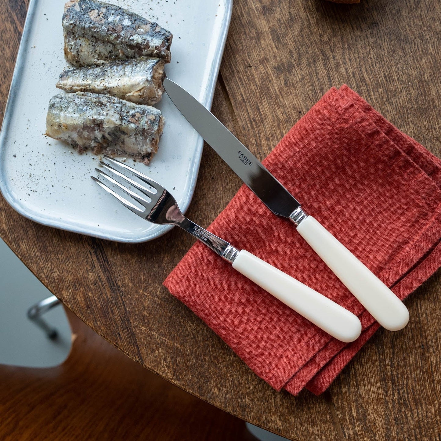 5 pieces cutlery set - Pop unis, Ivory