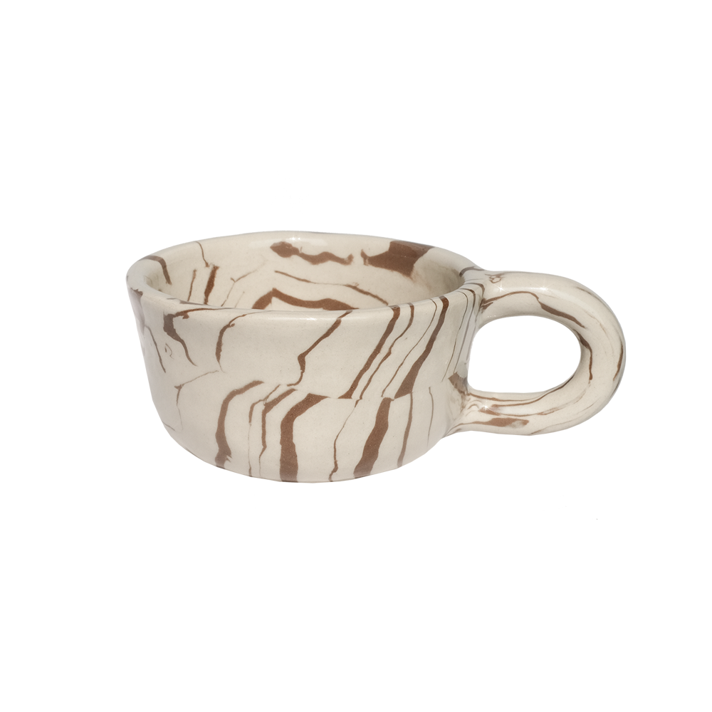 Latte Mug Stripe Choco L