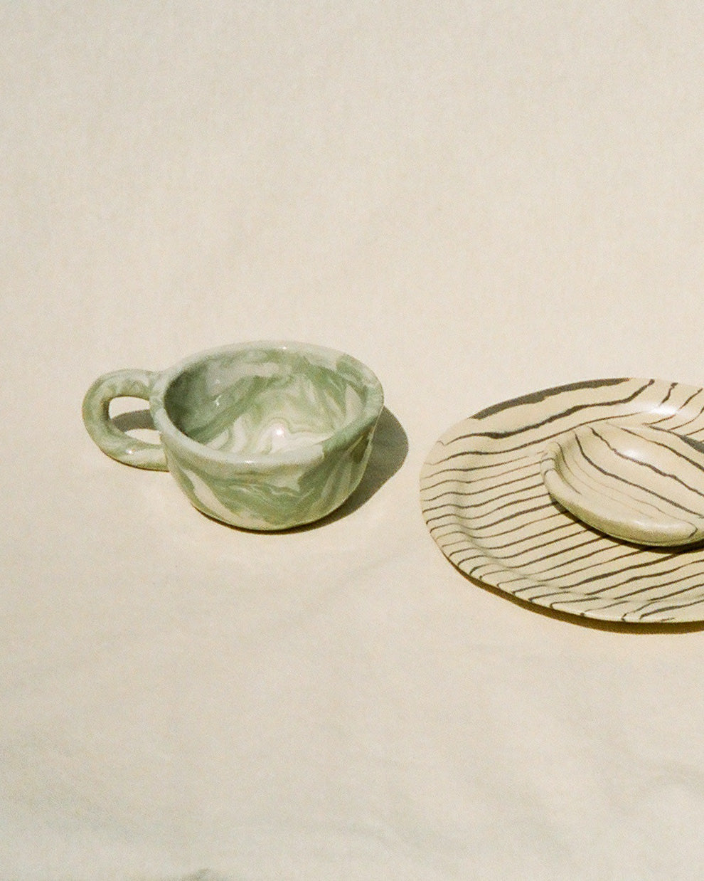 Latte Mug Marble Sage L