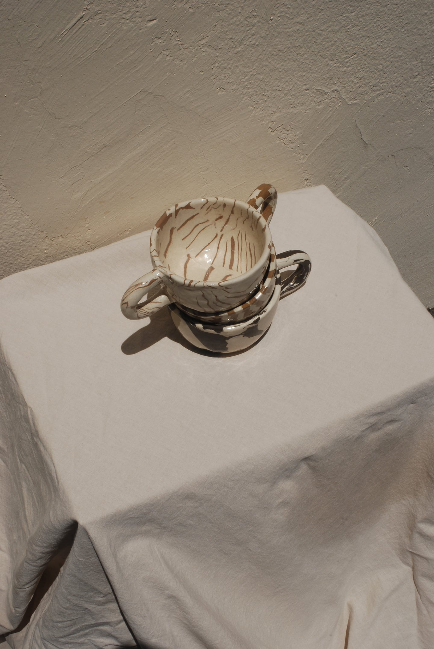 Latte Mug Stripe Choco L