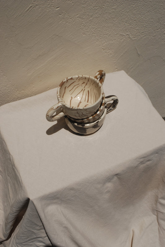 Latte Mug Stripe Choco L