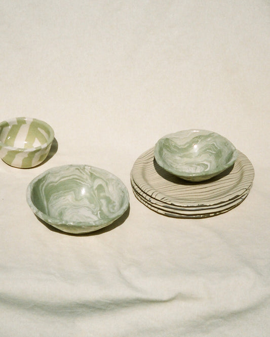 Bowl Marble Sage M