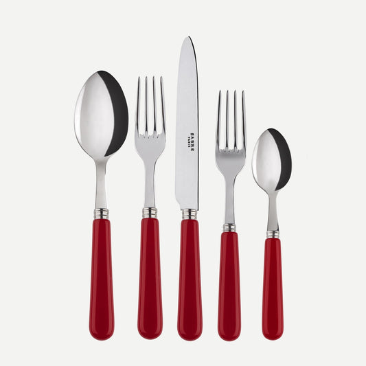5 pieces cutlery set - Pop unis, Burgundy