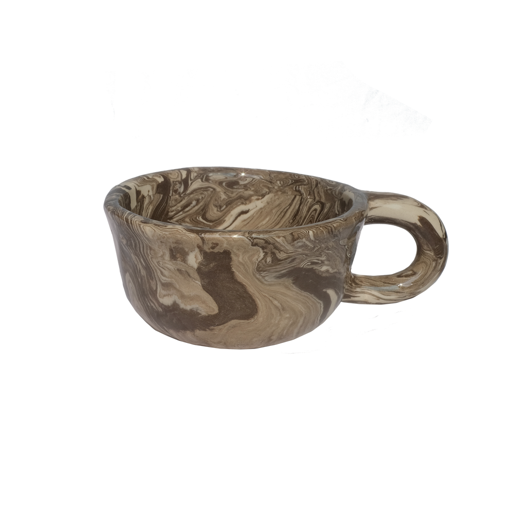 Latte Mug Marble Dark Brown L
