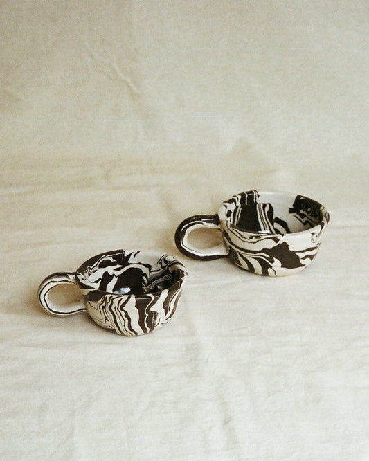 Latte Mug Marble Black L
