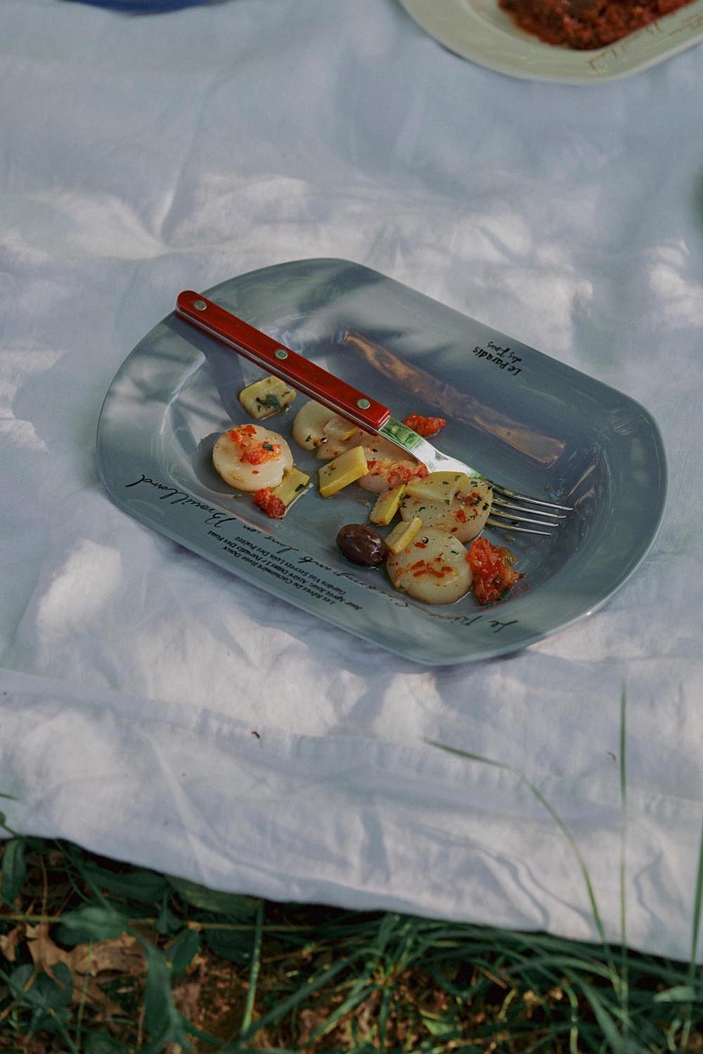 Le Paradis Square Plate (Grey Blue)