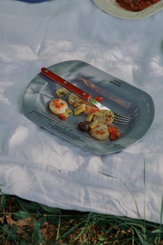 Le Paradis Square Plate (Grey Blue)