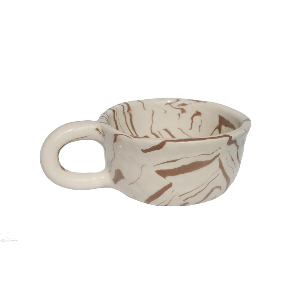 Latte Mug Stripe Choco L