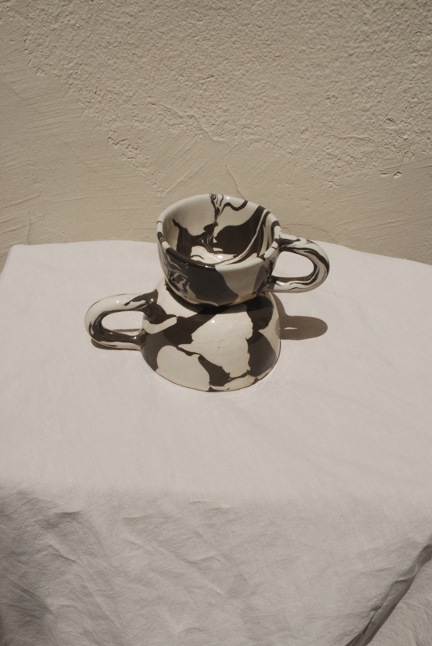 Latte Mug Marble Black L